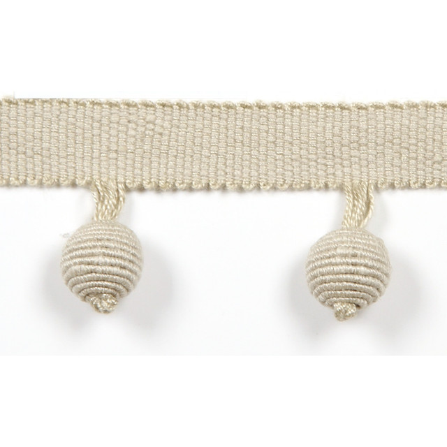 Le Lin Beaded Fringe Quartz by Europatex Designer Fabric Le Lin Collection 63% Linen, 37% Rayon China Horizontal: N/A and Vertical: N/A 1.46" - Swanky Fabrics -