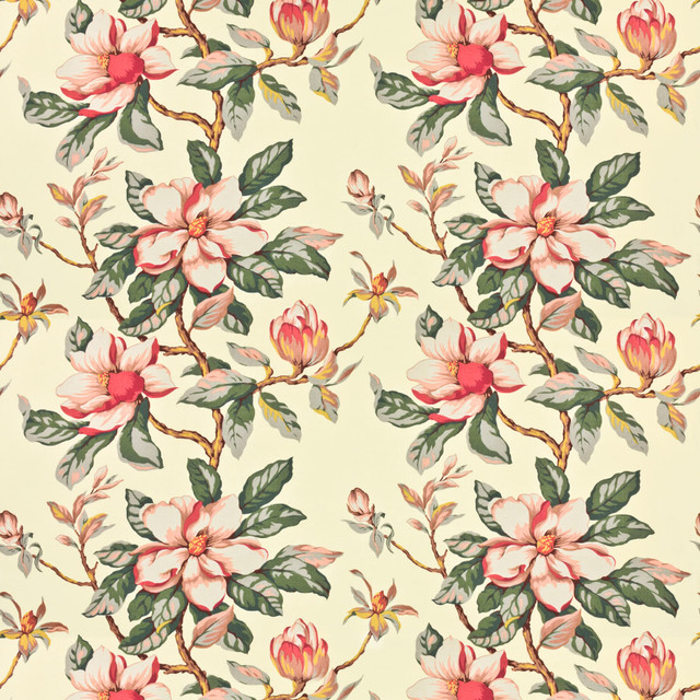 7460-7 Magnolia Grandiflora by Bassett Mcnab Designer Fabric BASSETT MCNAB PRINTS 70%COT 30%LIN USA </p><p>Repeat: 25.25 54 in - Swanky Fabrics -