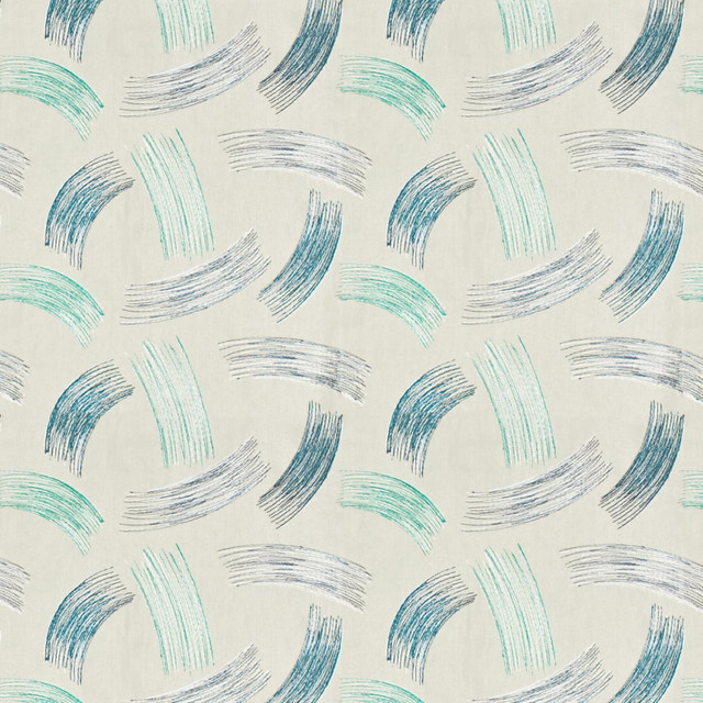 Fiddlesticks 2 Peacock by Stout Designer Fabric RAINBOW LIBRARY CHAMBRAY/SHORELINE 100%COT %BEMB INDIA </p><p>Repeat: 15.625 51.12 in - Swanky Fabrics -