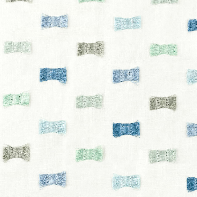 Flutter 1 Shoreline by Stout Designer Fabric COMFORTABLE LIVING MINERAL/TEAL 100%COT %BEMB INDIA </p><p>Repeat: 6.375 50.25 in - Swanky Fabrics -