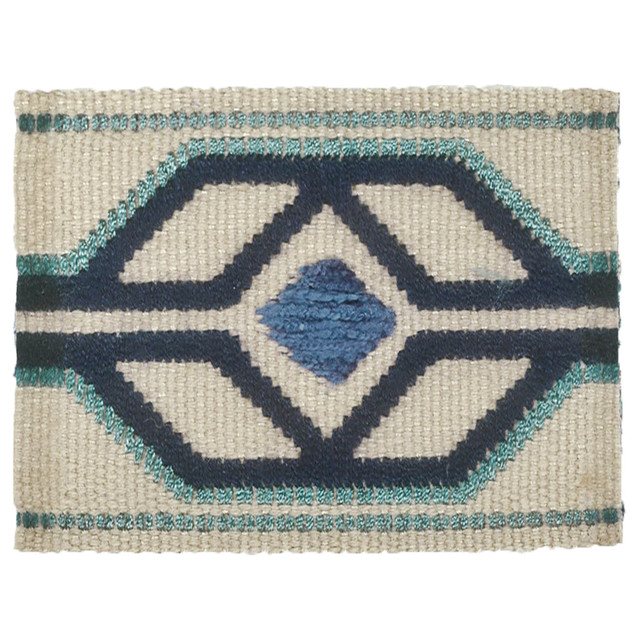 Dermotte 6 Indigo by Stout Designer Trim TREND ALERT 56%SVI 35%LIN 9%COT CHINA </p><p>Repeat: 0 2.13 in - Swanky Fabrics -