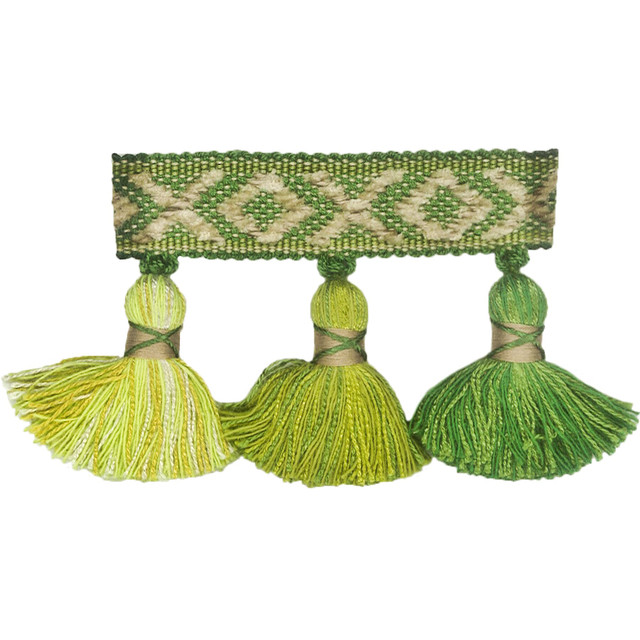 Purcell 4 Grass by Stout Designer Trim TREND ALERT 52%SVI 42%COT 6%POL CHINA </p><p>Repeat: 0 2.25 in - Swanky Fabrics -
