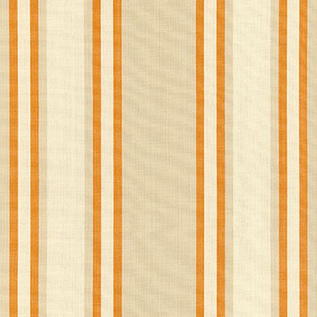 Seneca Cotton Stripe Beige/Pumpkin 62985 by Schumacher Designer Fabric Perennial Favorites 6.75" - Swanky Fabrics -