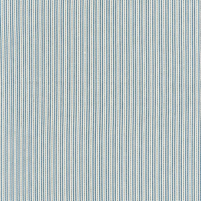 Baker Cotton Stripe Ivory/Chambray/Indigo 63003 by Schumacher Designer Fabric Essentials: Classic Stripes - Swanky Fabrics -