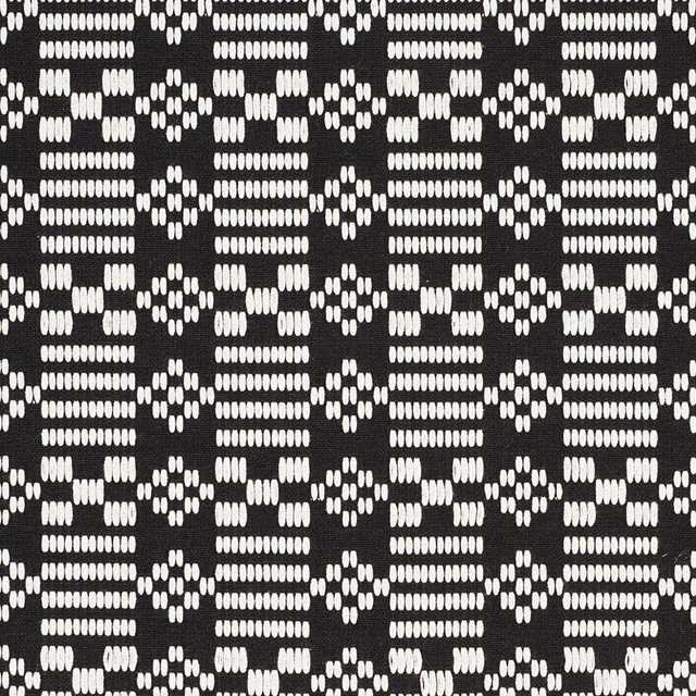 Wilson Embroidery Black 76791 by Schumacher Designer Fabric Folk Art 2.88" - Swanky Fabrics -