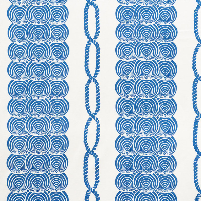 Coralline Blue 177780 by Schumacher Designer Fabric NAUTILUS See Sample UNITED STATES OF AMERICA MEDIUM DUTY </p><p>Repeat: Horizontal: 35 3/4" (91CM) and Vertical: 25" (64CM) 54" (137CM) - Swanky Fabrics -