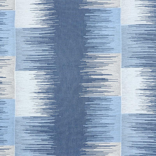 Sunburst Stripe Embroidery Blues 78402 by Schumacher Designer Fabric Exquisite Embroideries 18.0" - Swanky Fabrics - Sunburst Stripe Embroidery Blues 78402 by Schumacher Designer Fabric Exquisite Embroideries 18.0" - Swanky Fabrics -