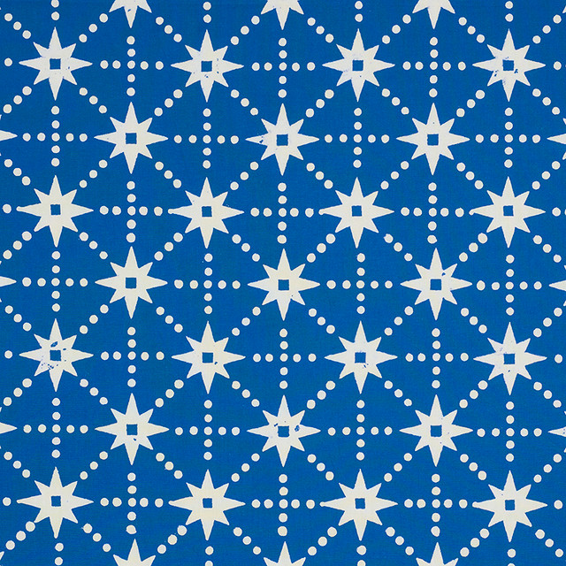 Stars Blue 179260 by Schumacher Designer Fabric MOLLY MAHON HAND BLOCK PRINTS See Sample INDIA - </p><p>Repeat: Horizontal: 4 7/8" (12CM) and Vertical: 4 7/8" (12CM) 53" (135CM) - Swanky Fabrics -