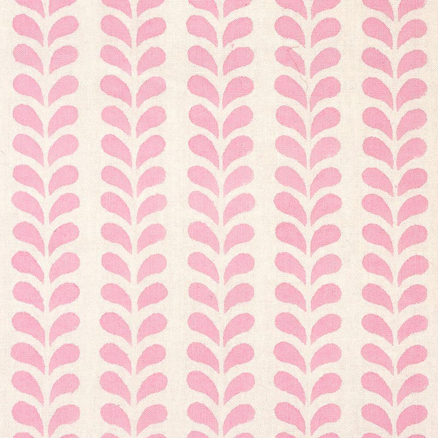Bindi Hand Block Print Pink 179271 by Schumacher Designer Fabric Molly Mahon 1.0" - Swanky Fabrics -