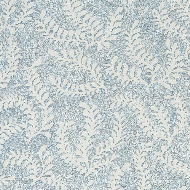 Etched Fern Blue 178531 by Schumacher Designer Fabric Revisit Of Popular Patterns 13.5" - Swanky Fabrics - Etched Fern Blue 178531 by Schumacher Designer Fabric Revisit Of Popular Patterns 13.5" - Swanky Fabrics -