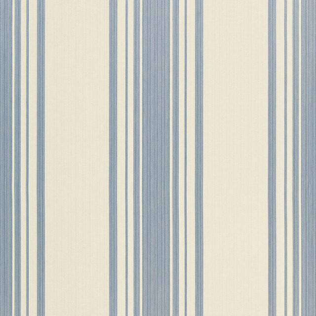 Carnegie Cotton Stripe Delft 67022 by Schumacher Designer Fabric CHROMA See Sample INDIA . </p><p>Repeat: Horizontal: 13 1/2" (34CM) and Vertical: - 54" WIDE (137CM) - Swanky Fabrics -
