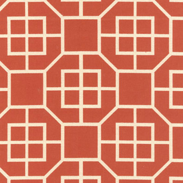 Glacier Fret Brick 62400 by Schumacher Designer Fabric CHROMA See Sample CHILE HEAVY DUTY </p><p>Repeat: Horizontal: 3 1/4" (8CM) and Vertical: 6 1/2" (17CM) 54" WIDE (137CM) - Swanky Fabrics -