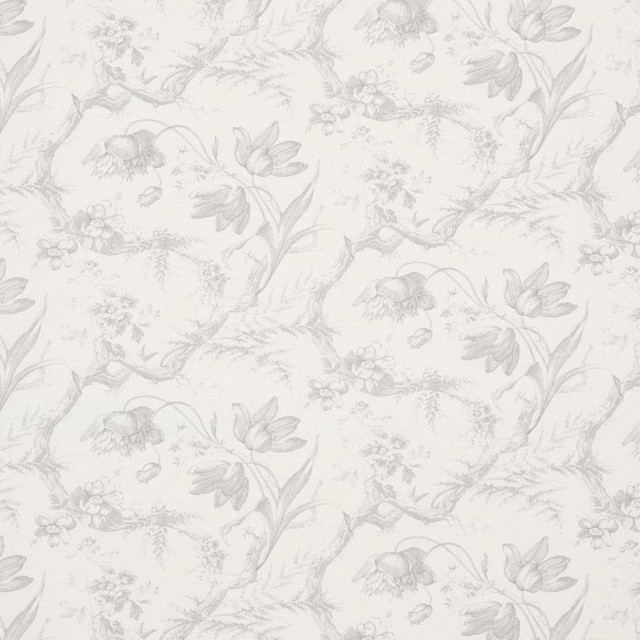 Toile De Fleurs Grisaille 177401 by Schumacher Designer Fabric Schumacher Classics 26.75" - Swanky Fabrics - Toile De Fleurs Grisaille 177401 by Schumacher Designer Fabric Schumacher Classics 26.75" - Swanky Fabrics -