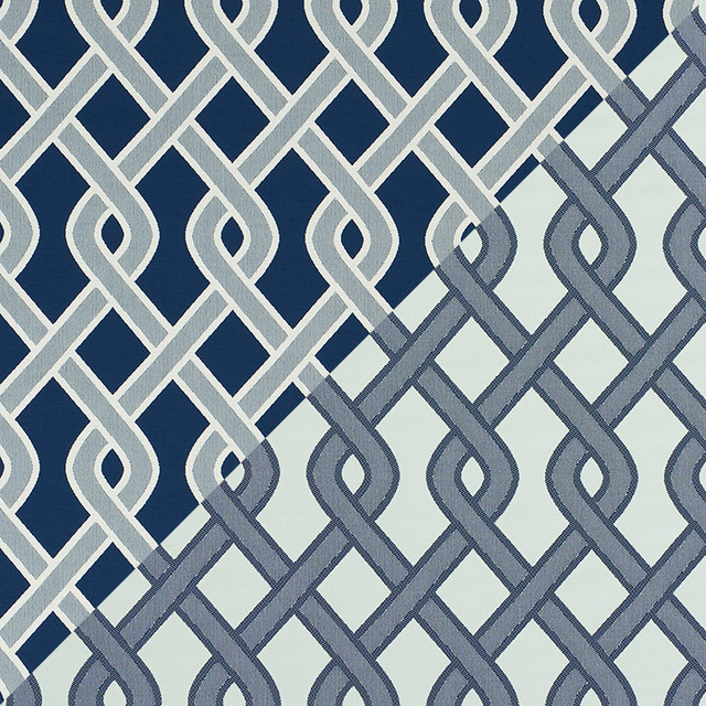 Cleo Trellis Indoor/Outdoor Blue 79570 by Schumacher Designer Fabric INDOOR/OUTDOOR PRINTS & WOVENS V See Sample UNITED STATES OF AMERICA MEDIUM DURABILITY </p><p>Repeat: Horizontal: 4 1/2" (11CM) and Vertical: 9" (23CM) 54" (137CM) - Swanky Fabrics -