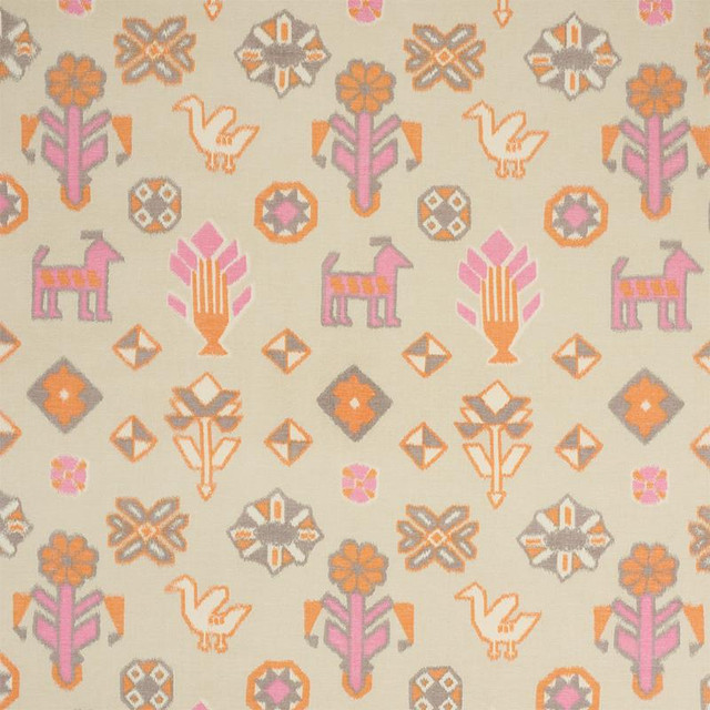 Chuska Warp Print Pink & Orange 78142 by Schumacher Designer Fabric True West 18.0" - Swanky Fabrics - Chuska Warp Print Pink & Orange 78142 by Schumacher Designer Fabric True West 18.0" - Swanky Fabrics -