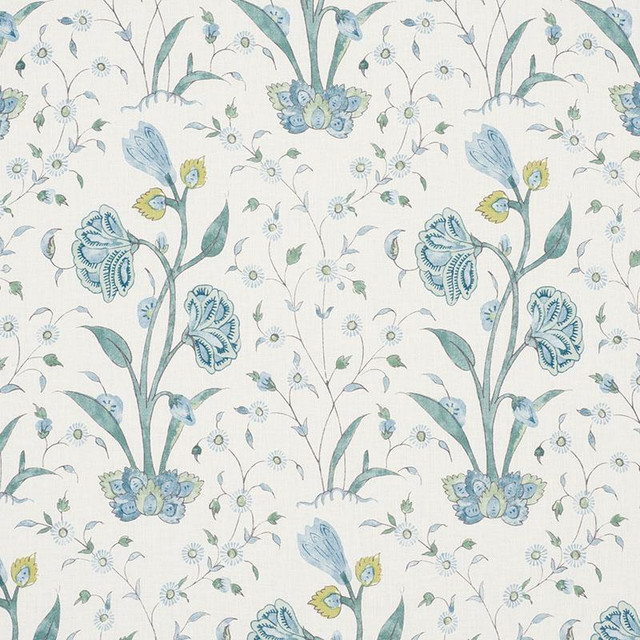 Khilana Floral Peacock 178331 by Schumacher Designer Fabric Palampore 6.75" - Swanky Fabrics - Khilana Floral Peacock 178331 by Schumacher Designer Fabric Palampore 6.75" - Swanky Fabrics -