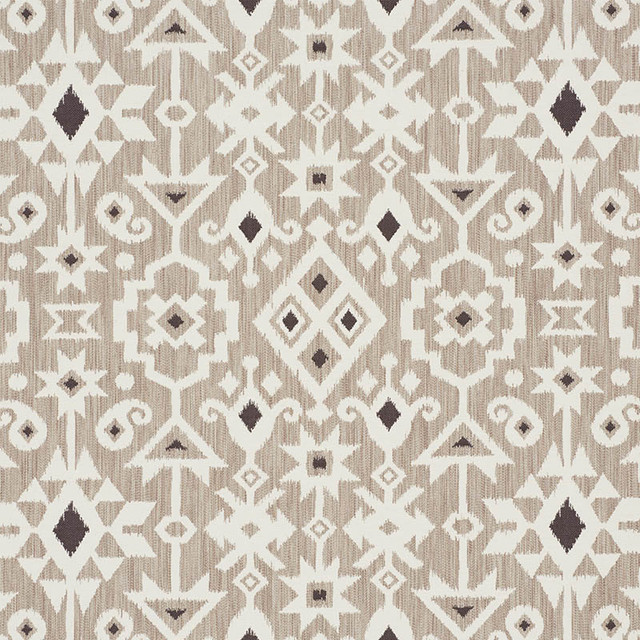 Crusoe Ikat Greige 76520 by Schumacher Designer Fabric WORLD VIEW See Sample ITALY - </p><p>Repeat: Horizontal: 28" (71CM) and Vertical: 23 1/2" (60CM) 55 7/8" (142M) - Swanky Fabrics -