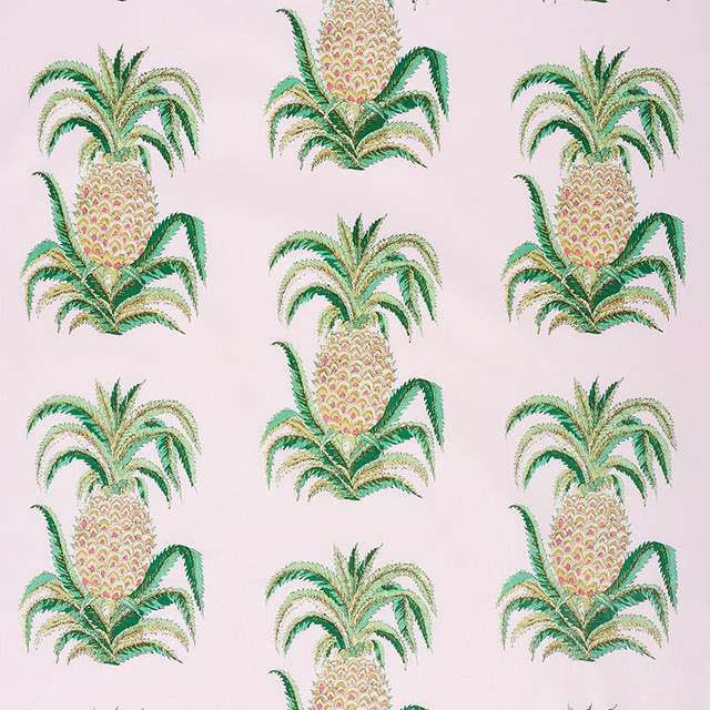Pineapples Chintz Blush 178802 by Schumacher Designer Fabric Isola Indoor/Outdoor 27.12" - Swanky Fabrics -