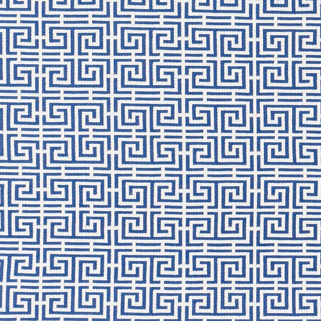 Chinois Fret Blue/White 70561 by Schumacher Designer Fabric Essentials: Small Scale Upholstery Fabrics 2.25" - Swanky Fabrics -