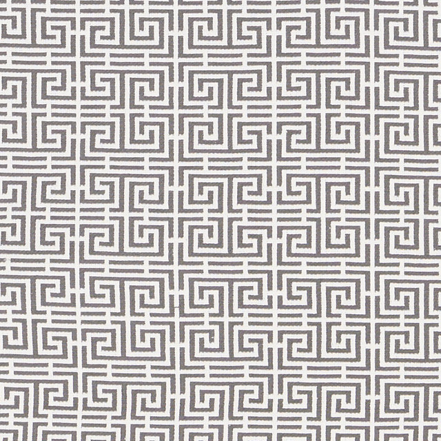 Chinois Fret Grey/White 70564 by Schumacher Designer Fabric ESSENTIALS: SMALL-SCALE UPHOLSTERY I See Sample FRANCE HEAVY DUTY </p><p>Repeat: Horizontal: 2 1/4" (6CM) and Vertical: 2 3/8" (6CM) 53 1/2" (136CM) - Swanky Fabrics -