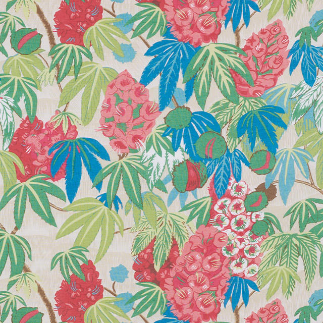 Del Lungo Coral 178640 by Schumacher Designer Fabric TROPICANA See Sample UNITED KINGDOM - </p><p>Repeat: Horizontal: 27 1/2" (70CM) and Vertical: 22 3/4" (58CM) 55" (140CM) - Swanky Fabrics -
