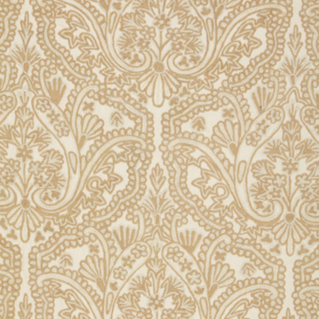 Claremont Crewel Embroidery Bisque 64313 by Schumacher Designer Fabric CLASSIC WOVENS See Sample INDIA LIGHT DUTY </p><p>Repeat: Horizontal: 8 1/4" (21CM) and Vertical: 19 1/2" (50CM) 51 3/8" WIDE (130CM) - Swanky Fabrics -