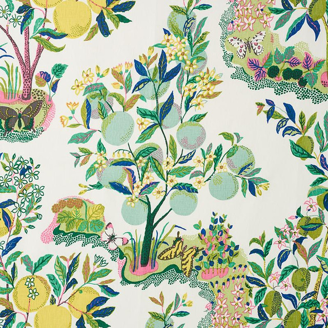 Citrus Garden Lime 175762 by Schumacher Designer Fabric Schumacher Classics 52.0" - Swanky Fabrics -