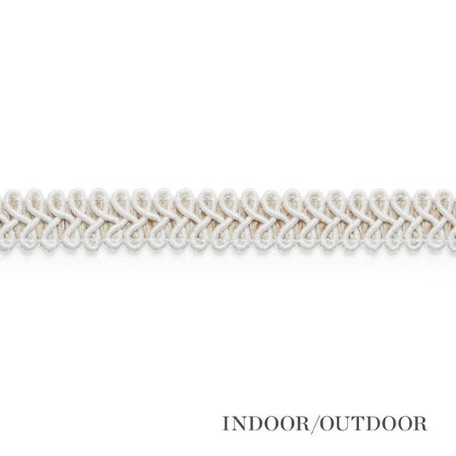Astor Braid Indoor/Outdoor Ivory 74960 by Schumacher Designer Trim Perfect Basics: Trims - Swanky Fabrics -
