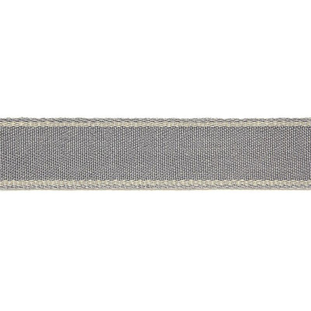 Rene Linen Tape Zinc 65571 by Schumacher Designer Trim Au Naturel - Swanky Fabrics -