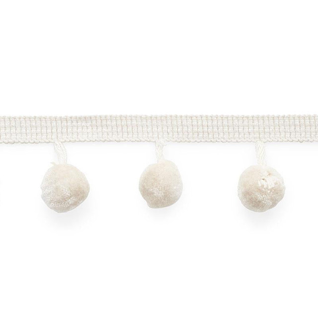 Fletcher Pom Pom Ivory 74890 by Schumacher Designer Trim Perfect Basics: Trims 1.5" - Swanky Fabrics - Fletcher Pom Pom Ivory 74890 by Schumacher Designer Trim Perfect Basics: Trims 1.5" - Swanky Fabrics -