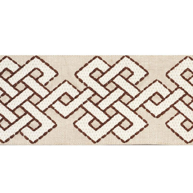 Chesterton Tape Brown 77222 by Schumacher Designer Trim Step Lively - Swanky Fabrics -