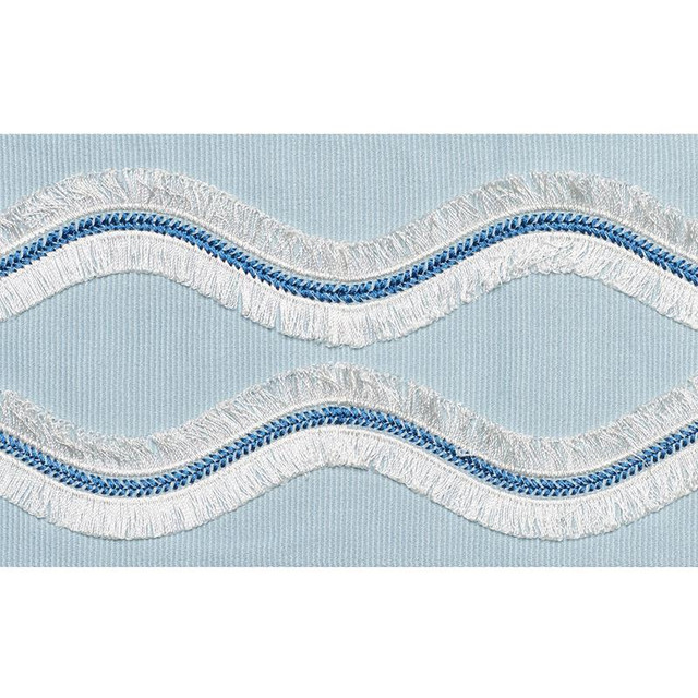 Ogee Embroidered Tape Sky 74332 by Schumacher Designer Trim Statement Tapes 4.0" - Swanky Fabrics - Ogee Embroidered Tape Sky 74332 by Schumacher Designer Trim Statement Tapes 4.0" - Swanky Fabrics -