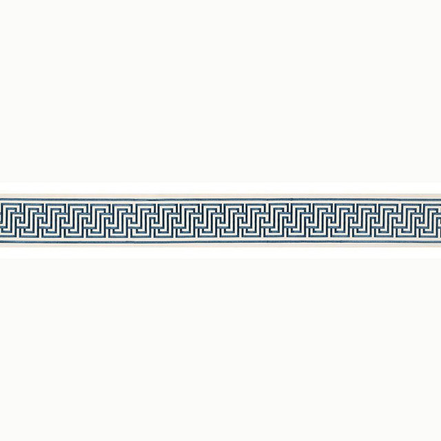Labyrinth Tape Bleu 66143 by Schumacher Designer Trim Mary Mcdonald 2.5" - Swanky Fabrics - Labyrinth Tape Bleu 66143 by Schumacher Designer Trim Mary Mcdonald 2.5" - Swanky Fabrics -