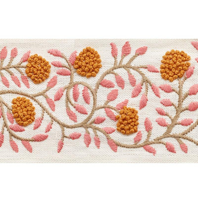 Ashoka Tape Orange & Pink 76291 by Schumacher Designer Trim Palampore 11.25" - Swanky Fabrics -
