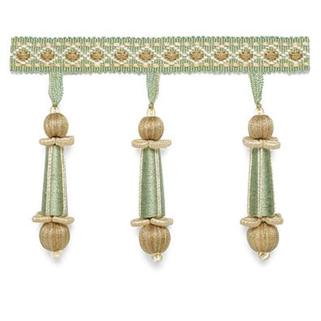Addington Molded Tassel Fringe Mineral 63282 by Schumacher Designer Trim Somerset - Swanky Fabrics -