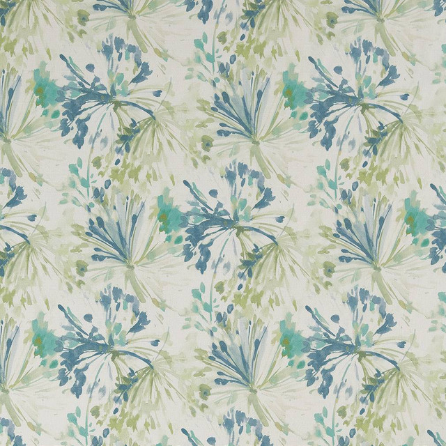 CB800-255 by Charlotte Designer Fabric Blue, Green and Teal 100% Cotton India Exceeds 40,000 Wyzenbeek Rubs (Heavy Duty) Horizontal 13.5" x Vertical 13.5" 54 Inches - Swanky Fabrics -