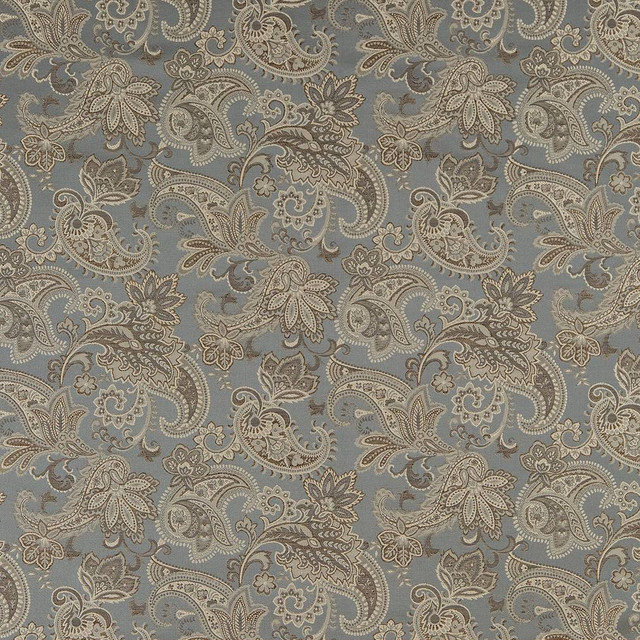 D1560 Wedgewood Paisley by Charlotte Designer Fabric Elegant Damasks 100% Woven Polyester Turkey Exceeds 50,000 Wyzenbeek Rubs (Heavy Duty) Horizontal 14" x Vertical 15" 54 Inches - Swanky Fabrics -