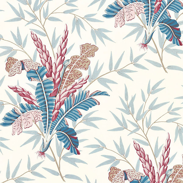 Bahar/Peacock Rose 4485-001 by Old World Weavers Designer Fabric MALAY 100% LINEN UNITED KINGDOM LIGHT DUTY Horizontal: 37.5" and Vertical: 34" 51" - Swanky Fabrics -