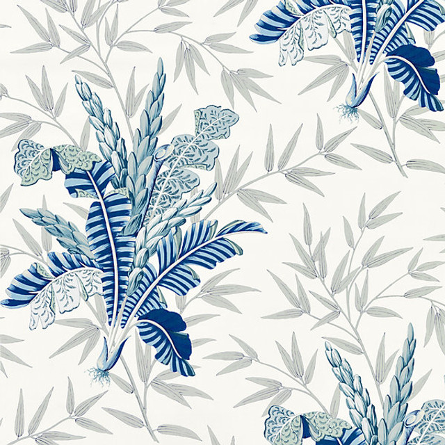 Bahar/Porcelain Blue 4485-003 by Old World Weavers Designer Fabric MALAY 100% LINEN UNITED KINGDOM LIGHT DUTY Horizontal: 37.5" and Vertical: 34" 51" - Swanky Fabrics -