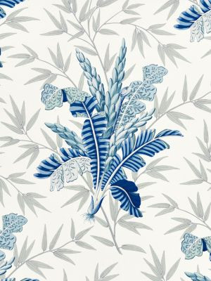 Bahar Porcelain Blue JP44850003 by Old World Weavers Designer Fabric MALAY 100% LINEN UNITED KINGDOM LIGHT DUTY Horizontal: 37.5" and Vertical: 34" 51 - Swanky Fabrics -