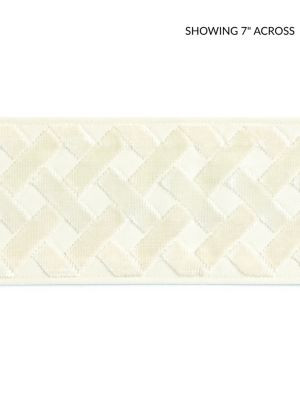 Parquet Velvet Tape Bechamel SCT33260001 by Scalamandre Designer Trim PACIFICA 50% VISCOSE 50% COTTON INDIA MEDIUM DUTY Horizontal: 1.5" and Vertical: 3.75 - Swanky Fabrics -