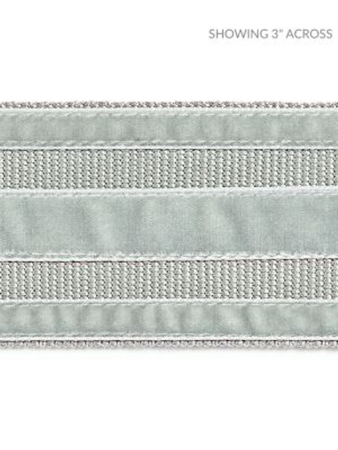Runway Velvet Tape Willow SCT33250003 by Scalamandre Designer Trim PACIFICA 80% VISCOSE 20% POLYAMIDE GERMANY LIGHT DUTY Horizontal: 0" and Vertical: 2.25 - Swanky Fabrics -