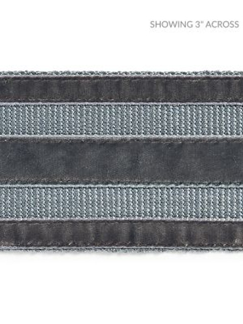 Runway Velvet Tape Shadow SCT33250004 by Scalamandre Designer Trim PACIFICA 80% VISCOSE 20% POLYAMIDE GERMANY LIGHT DUTY Horizontal: 0" and Vertical: 2.25 - Swanky Fabrics -