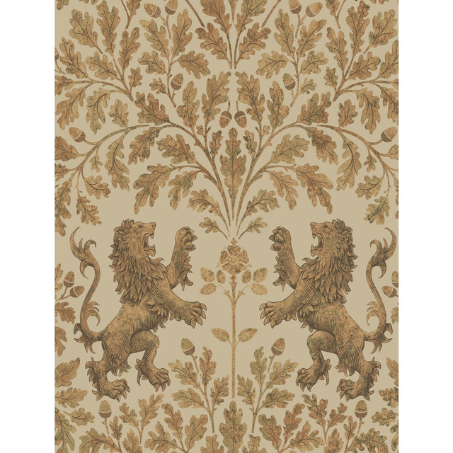 Boscobel Oak M Gold/Oat by Cole & Son Designer Wallcovering COLE & SON PEARWOOD PAPER - 100% United Kingdom - Horizontal: 20.5 and Vertical: 27 20.5 - Swanky Fabrics -