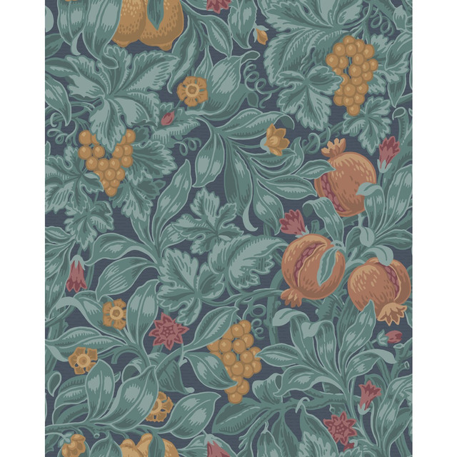 Vines Of Pomona Oran/Teal by Cole & Son Designer Wallcovering COLE & SON PEARWOOD PAPER - 100% United Kingdom - Horizontal: 20.5 and Vertical: 25.5 20.5 - Swanky Fabrics -
