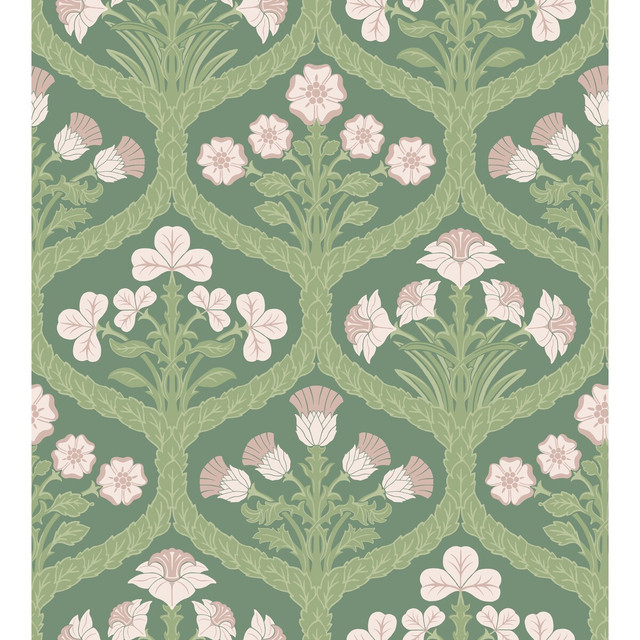 Floral Kingdom Bslip/Leaf by Cole & Son Designer Wallcovering COLE & SON PEARWOOD PAPER - 100% United Kingdom - Horizontal: 27 and Vertical: 29.9 27 - Swanky Fabrics -
