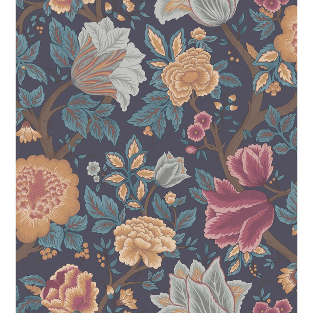 Midsummer Bloom Oran/Rose by Cole & Son Designer Wallcovering COLE & SON PEARWOOD PAPER - 100% United Kingdom - Horizontal: 27 and Vertical: 30 27 - Swanky Fabrics -