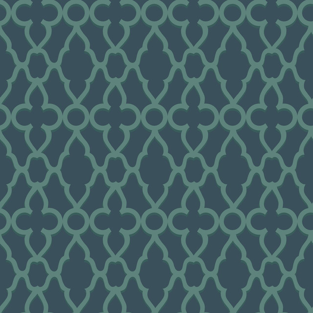 Treillage Viridian/Ink by Cole & Son Designer Wallcovering COLE & SON PEARWOOD PAPER - 100% United Kingdom - Horizontal: 20.5 and Vertical: 20.5 20.5 - Swanky Fabrics -
