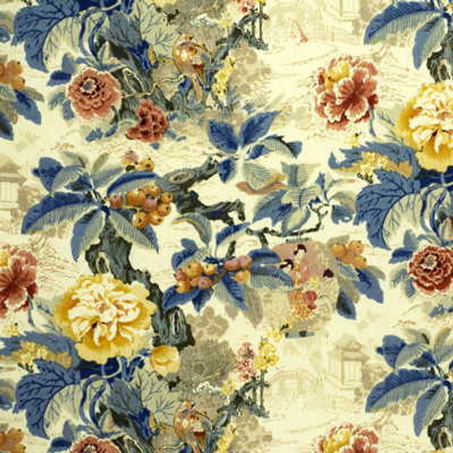Chinese Lantern Yellow by Lee Jofa Designer Fabric - LINEN - 100% Thailand - Horizontal: 24.5 and Vertical: 27.5 50 - Swanky Fabrics -