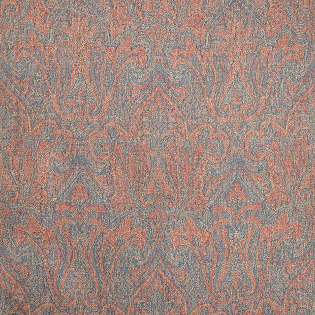 Toccoa Paisley Ruby/Blue by Lee Jofa Designer Fabric LODGE II WEAVES AND EMBROIDERIES WOOL - 66%;COTTON - 34% Turkey - Horizontal: 23.86 and Vertical: 56.89 47.72 - Swanky Fabrics -